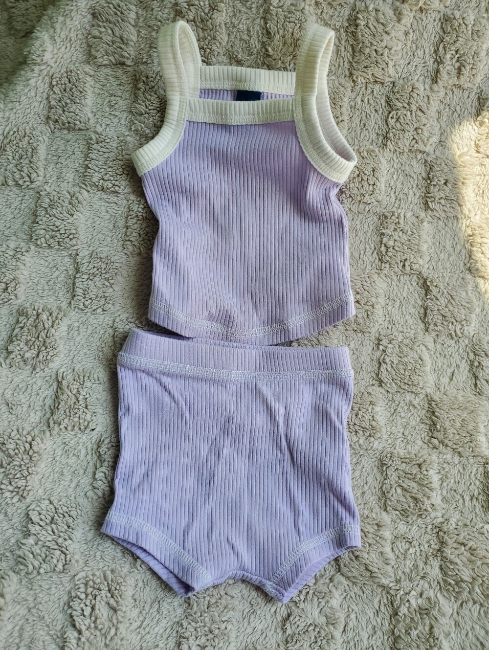 Light Purple & White Summer Set - Old Navy Size 3-6m